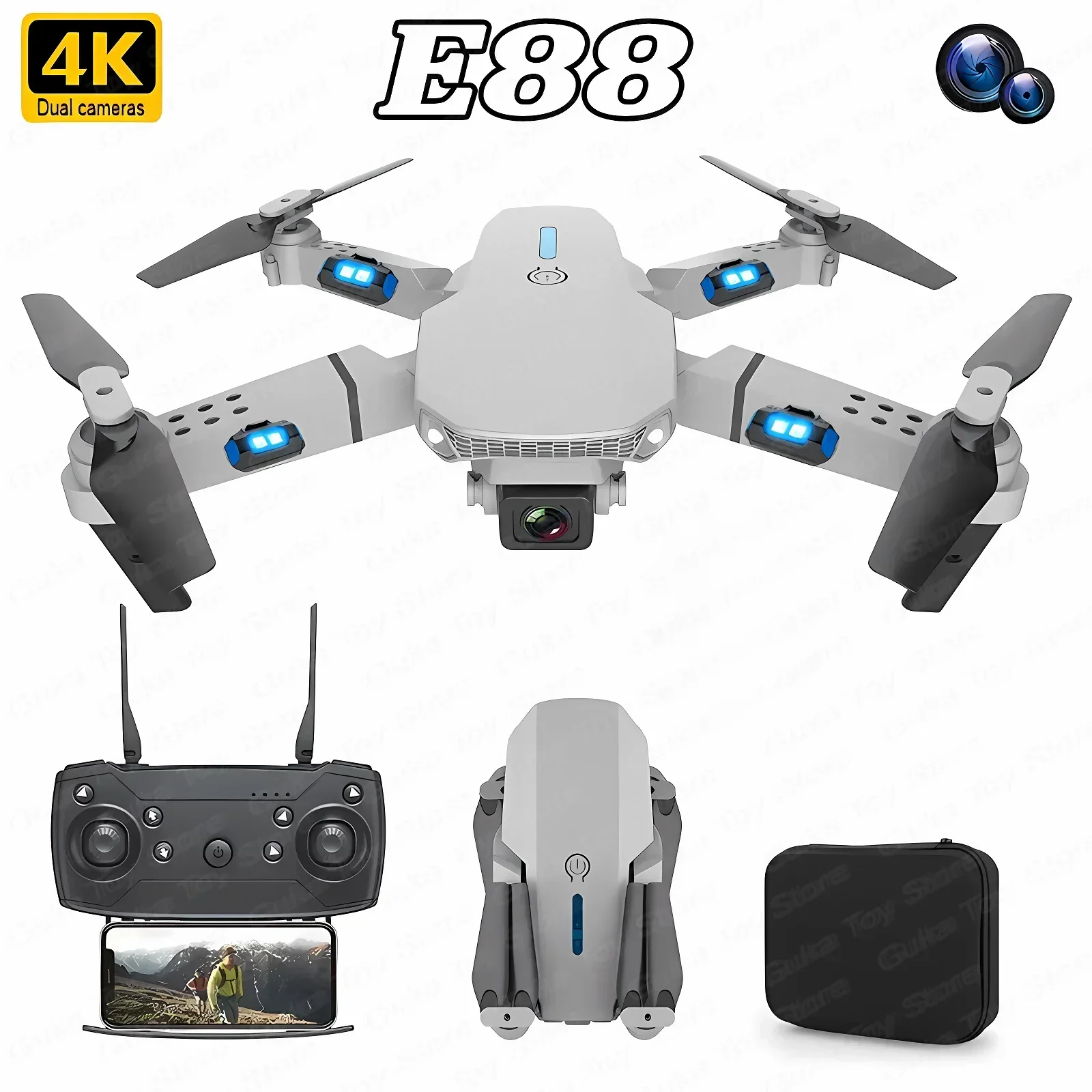 Drone Aerial Photography - Drone E88 Pro WIFI FPV Grand
