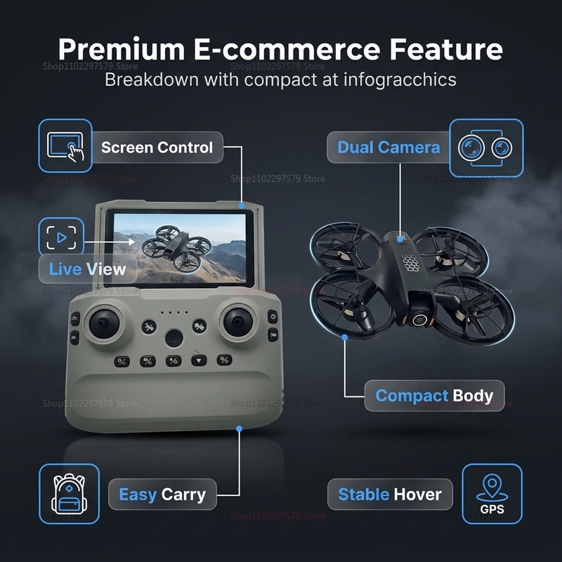 Nouveau mini drone M5 2026 ave - Drone Video Production avis et prix