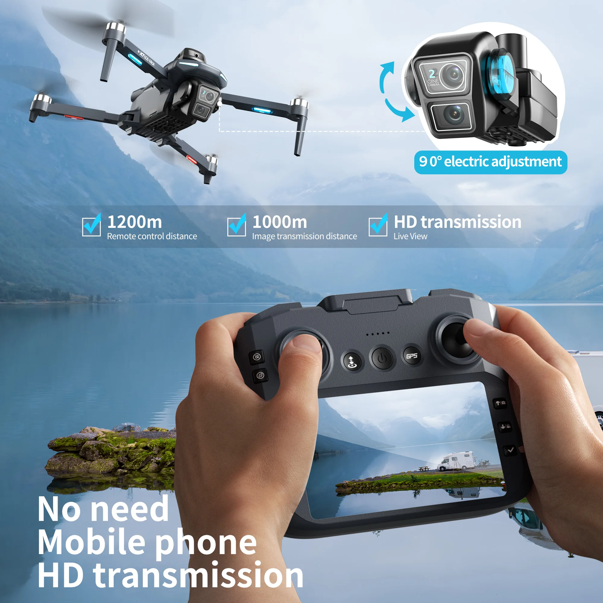 Drone GPS Original XT606 MAX H - Drone Photogrammetry avis et prix